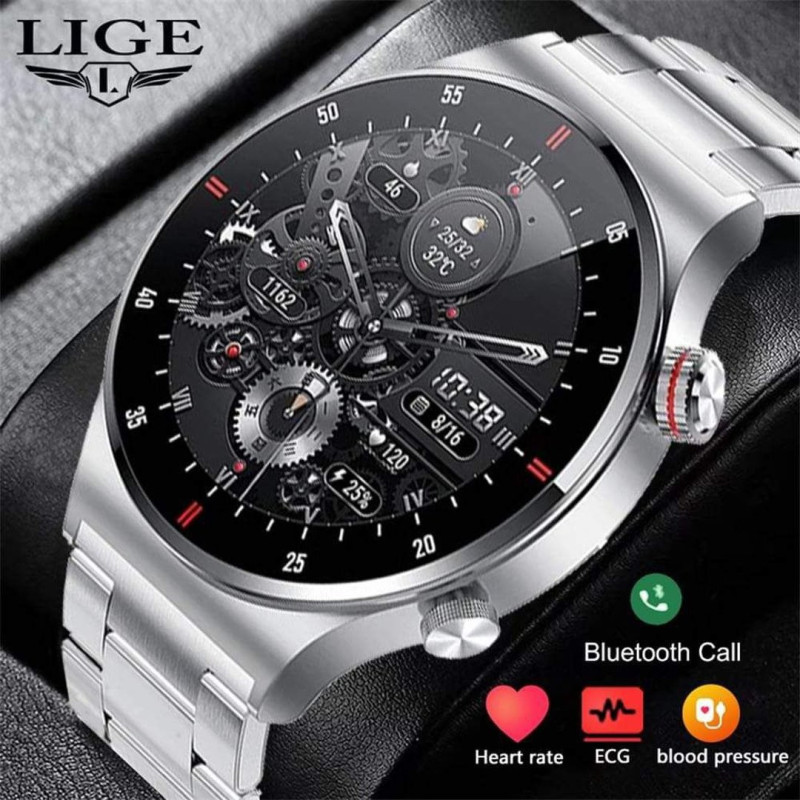 2025 LIGE BW0382 NFC Smart watch Men Heart rate Full touch sports Fitness Watches Bluetooth Call for Android iOS smart watch