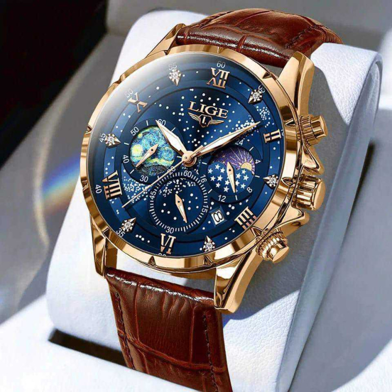 LIGE 89107 Mens Watch Business Male Quartz Wristwatch