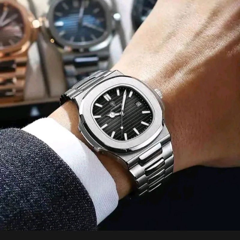 POEDAGAR 613 Casual Business Clock Men Luxury Watch Automatic Watches Mens Waterproof Fashion Quartz Wristwatches Reloj Hombre 613-2