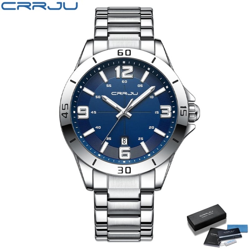CRRJU 5003 Watch New Classic Stainless Steel  Quartz Wristwatches