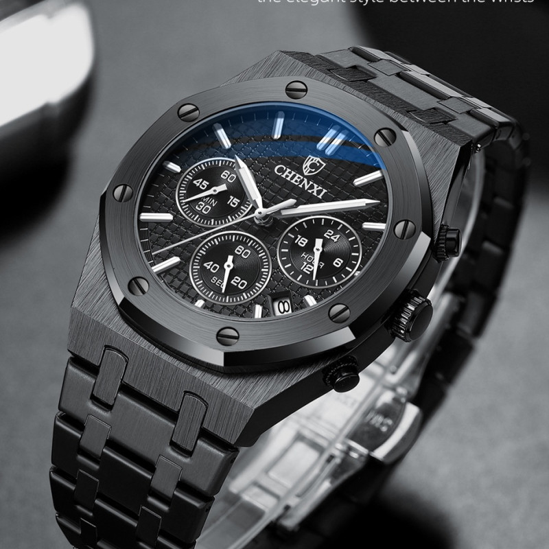 Chenxi 948 Luxury Business CHENXI Man Watch High Quality Chronograph Moon Phase Quartz Watches Original Waterproof Clock Male
