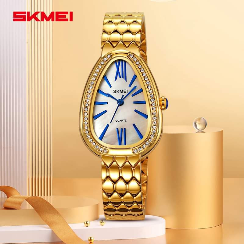 SKMEI Women Quartz Watch Creative Fashion Casual Wristwatch Waterproof World Time Decoration Stainless Steel Watch