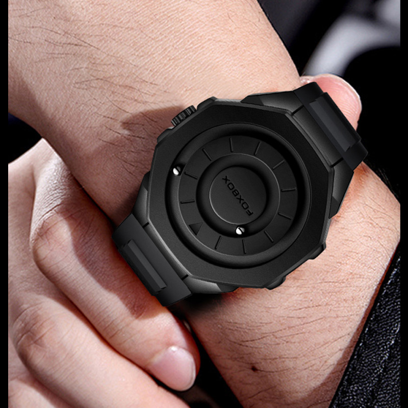 FOXBOX 2025 FB0075 New Fashion magnetic force, Creative Stainless steel Waterproof Quartz Mens Watch