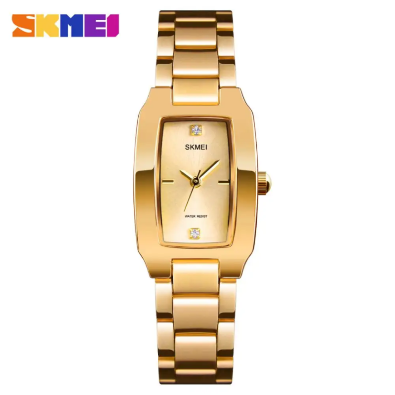 SKMEI 1400 Top Brand Luxury Women Quartz Watch With Rose Gold Silver Black Color Simple Waterproof Full Stainless Steel Watches