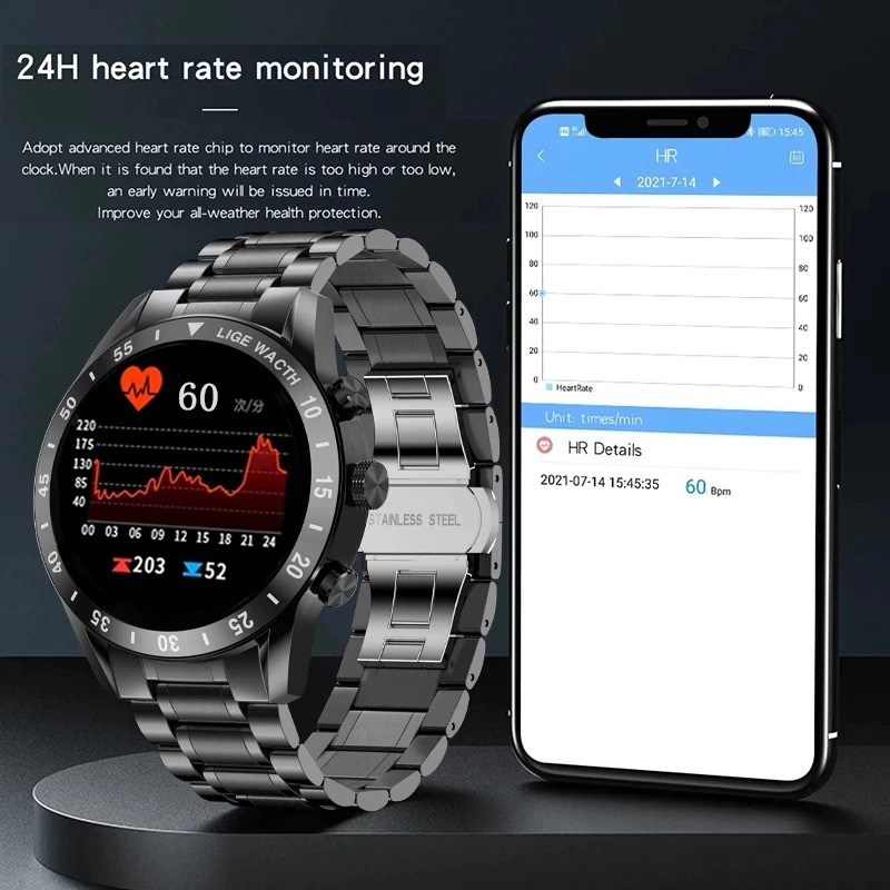 LIGE WB0321 New Bluetooth Call Smart Watch Men