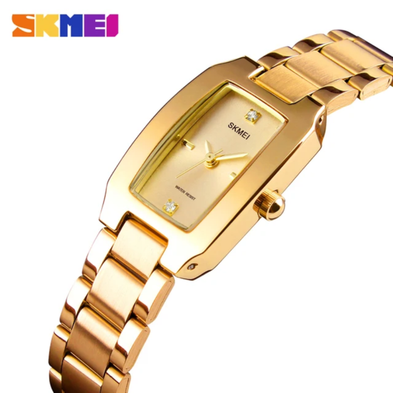SKMEI 1400 Top Brand Luxury Women Quartz Watch With Rose Gold Silver Black Color Simple Waterproof Full Stainless Steel Watches