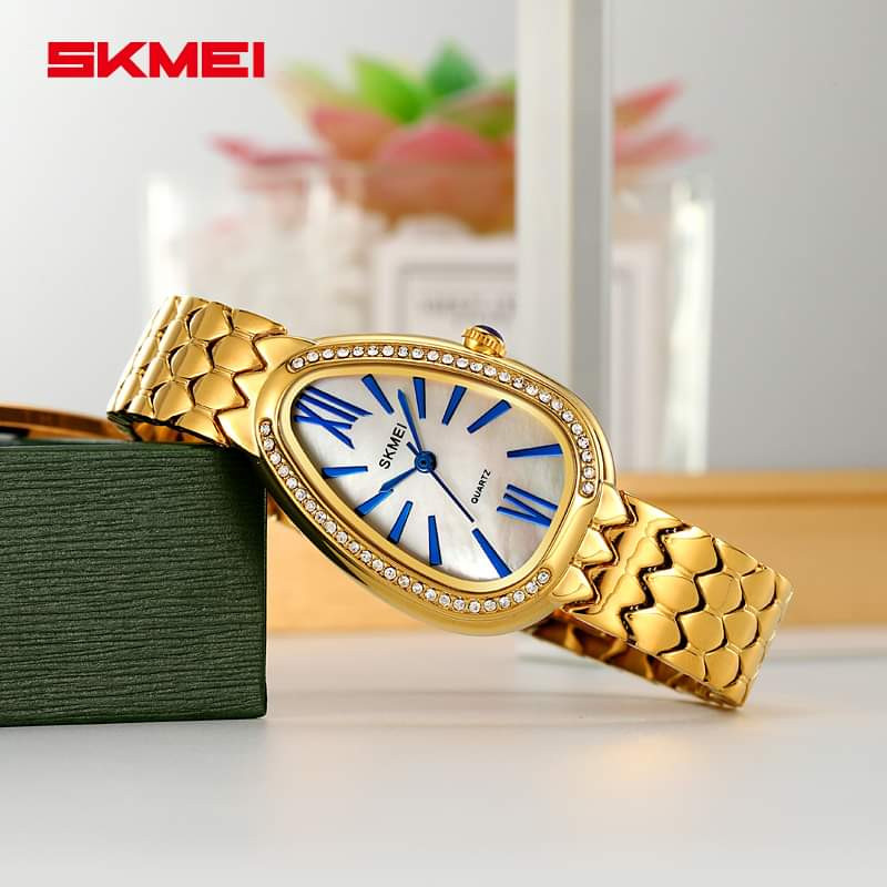 SKMEI Women Quartz Watch Creative Fashion Casual Wristwatch Waterproof World Time Decoration Stainless Steel Watch